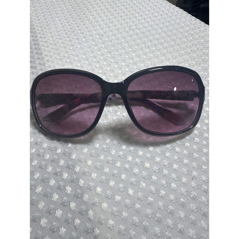 Nine West Sunglasses Women OS Black‎ Fair Floral Purple Tint NS0621 RVN
